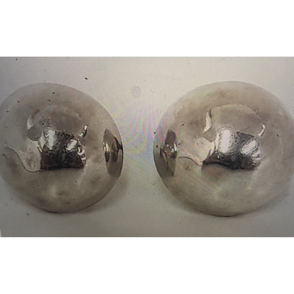 Sterling Silver Vintage Horacio De La Parra  Dome Earrings-8g Taxco Mexico